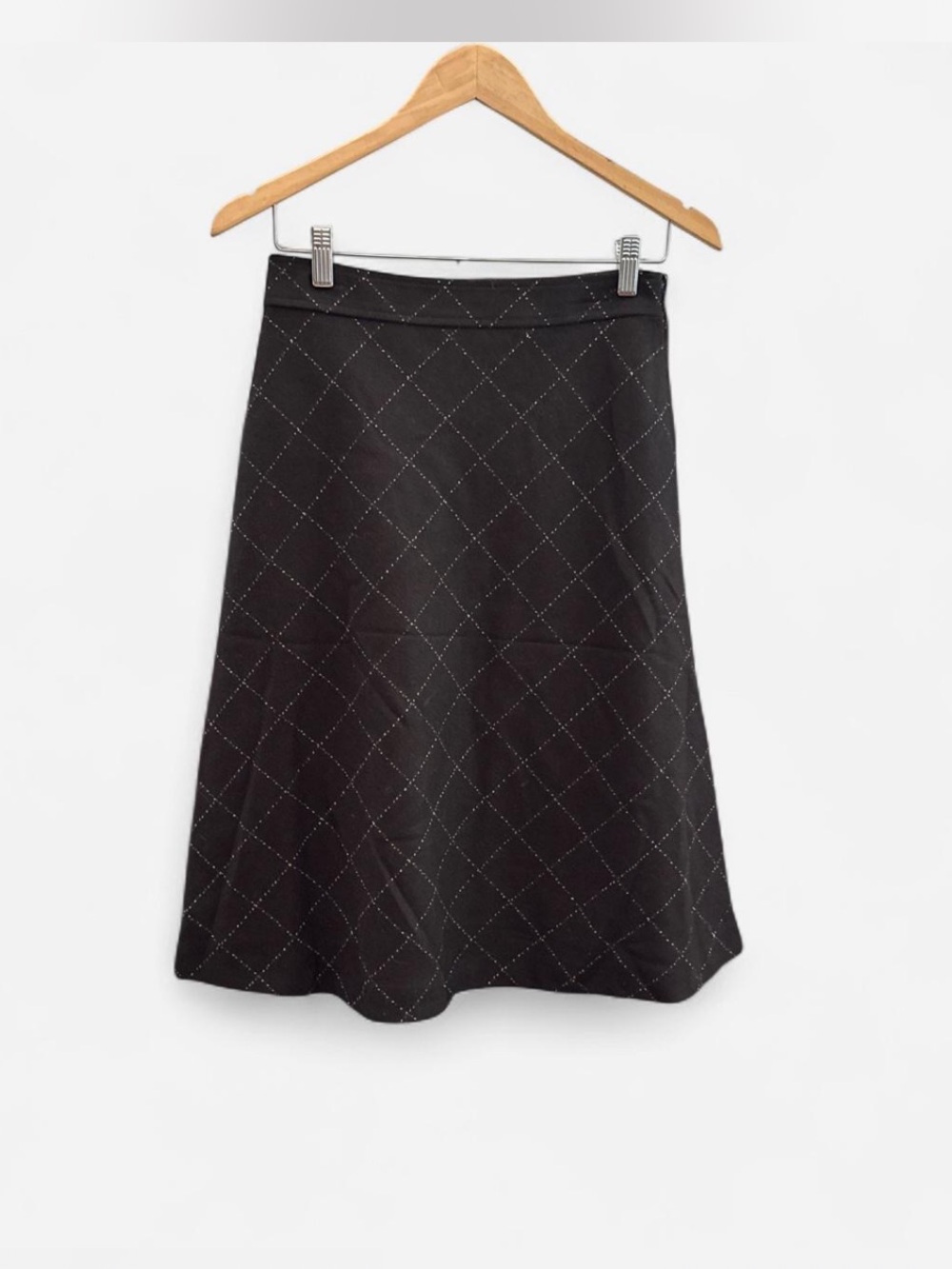 Vintage J.Crew A-Line diamond midiSkirt size 2 preppy light academia wool blend
